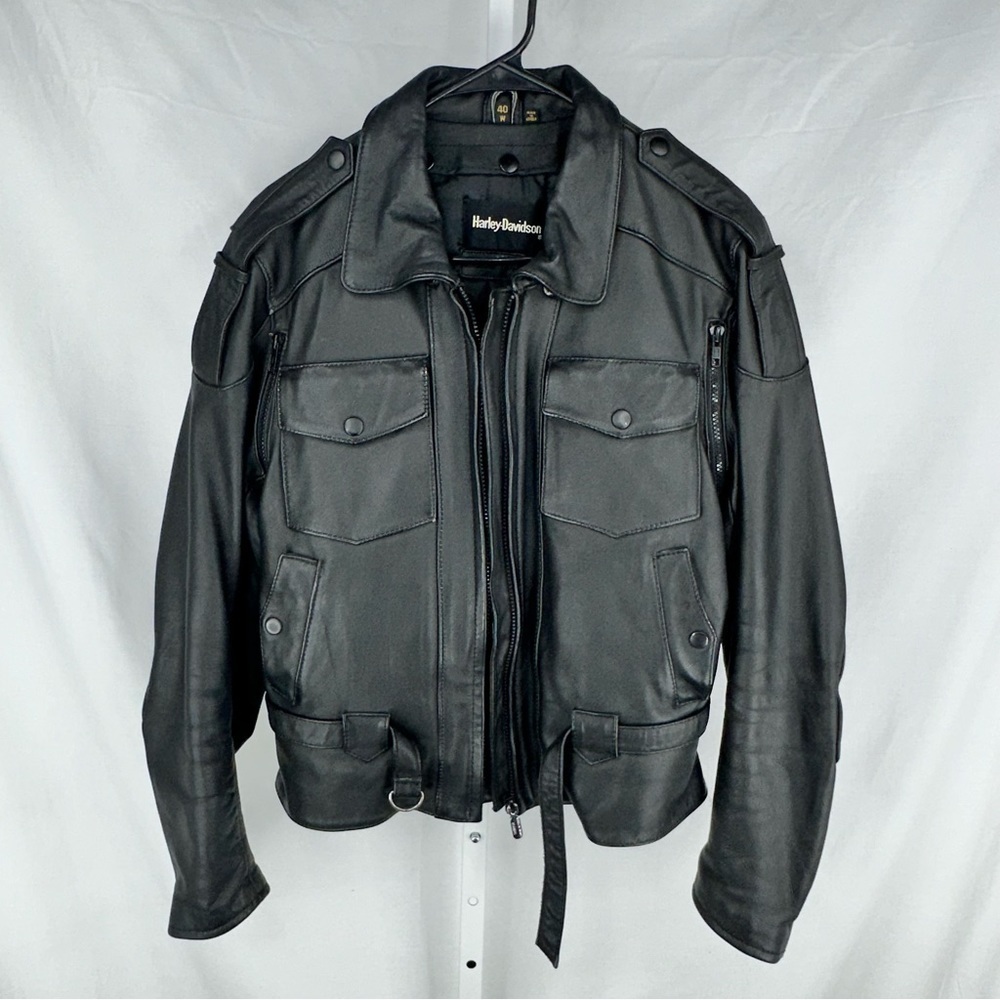 Harley Davidson Women’s Black Nylon Taffeta Jacket 90’s Size 40W